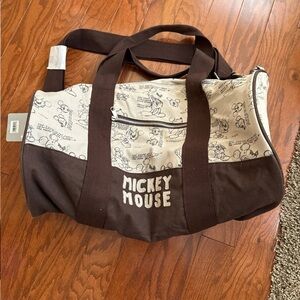 Disney Mickey Mouse Brown and Cream Travel Bag